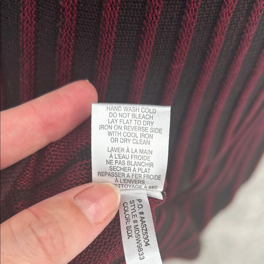 Marc New York Burgundy and Black Striped Midi Dress - Picture 6 of 6